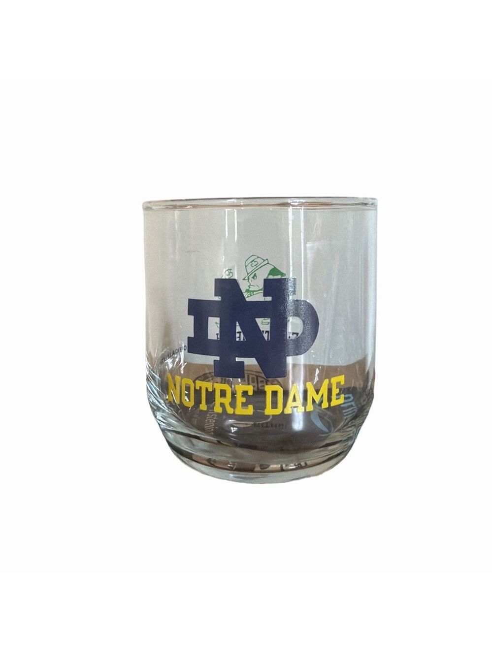 Vintage Notre Dame Fighting Irish Logo Whiskey Glass